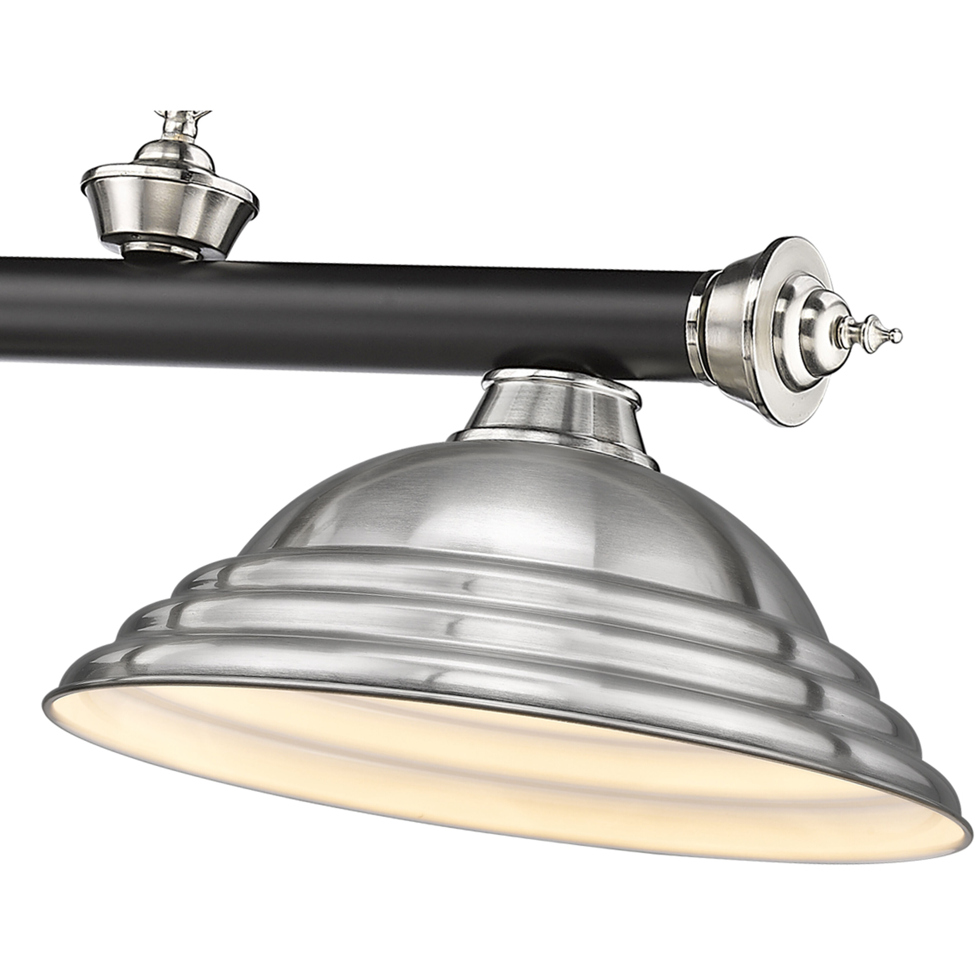 Cordon 3 Light 58 inch Matte Black and Brushed Nickel Billiard Ceiling Light in Brushed Nickel Steel