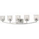Zaid 5 Light 40 inch Brushed Nickel Vanity Wall Light