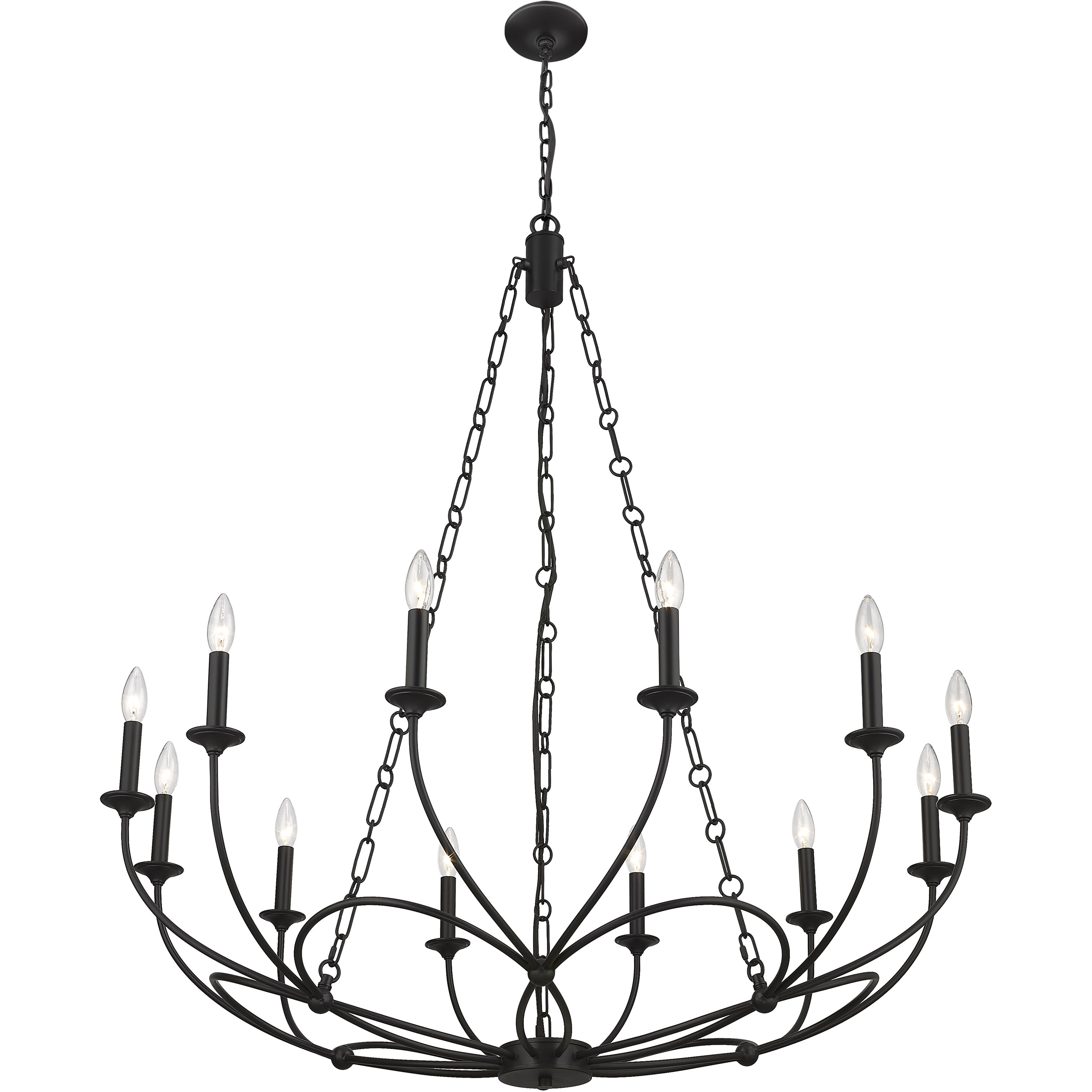 Arabella 12 Light 43 inch Matte Black Chandelier Ceiling Light
