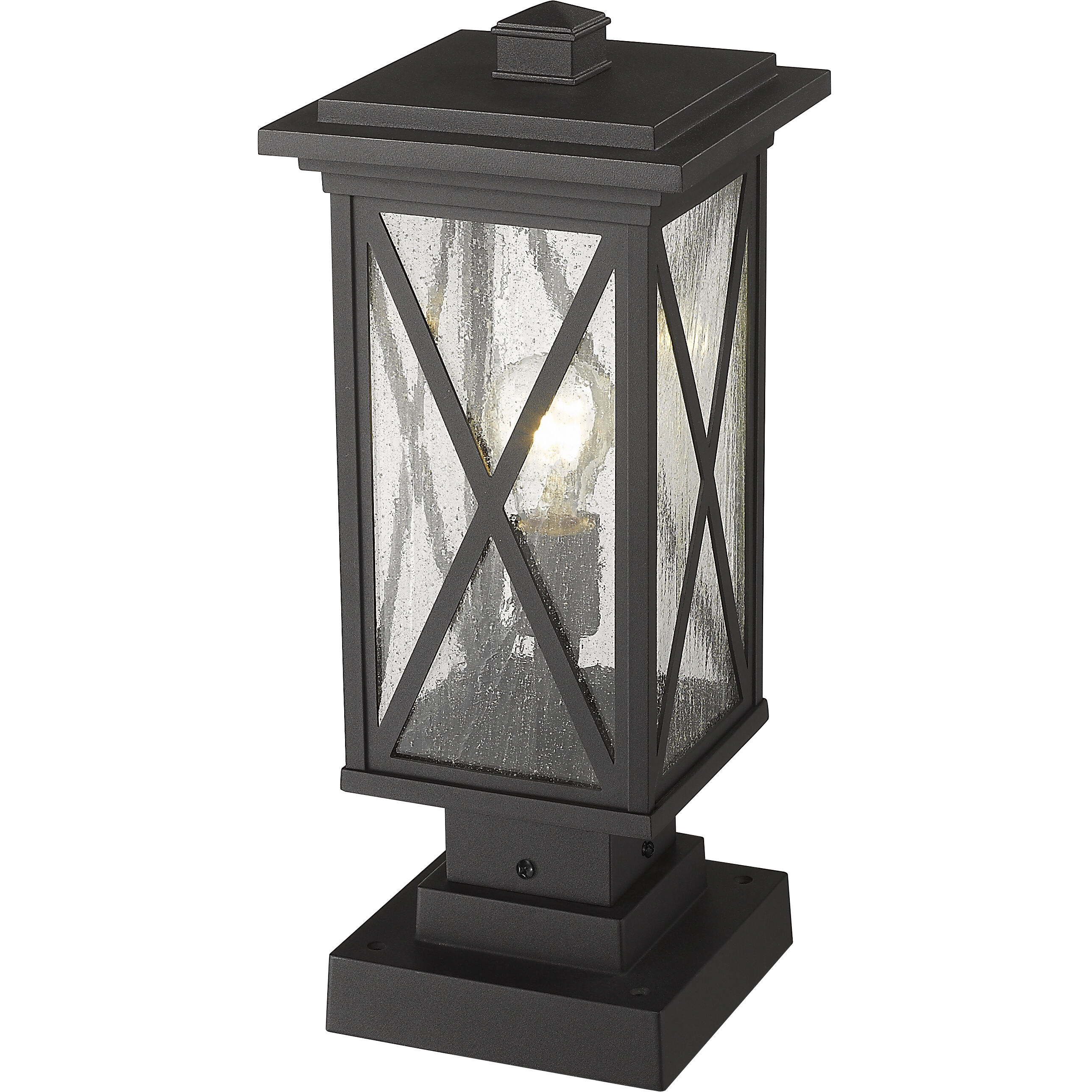 Brookside 1 Light 18.25 inch Black Outdoor Pier Mounted Fixture