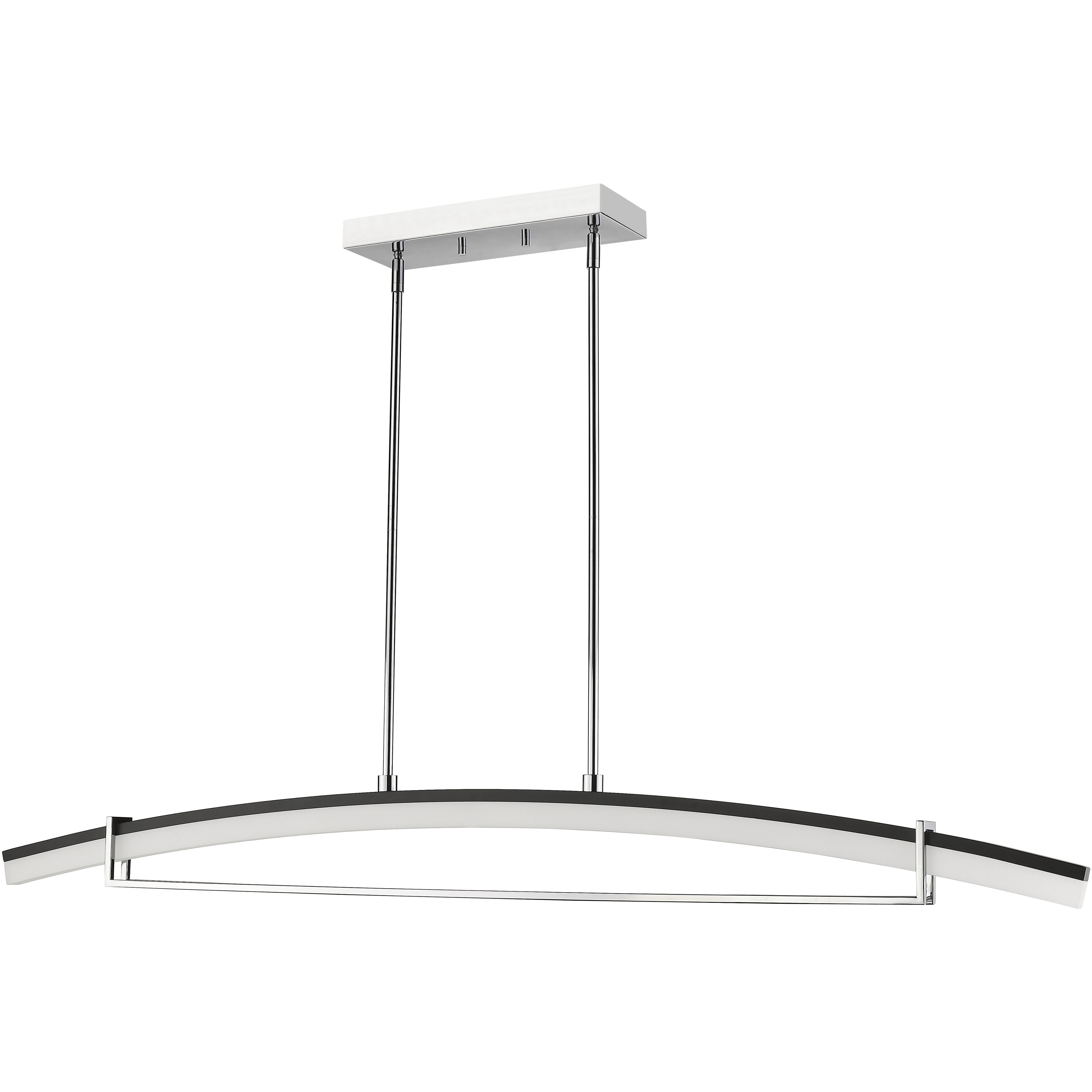 Arc LED 56.25 inch Chrome Linear Chandelier Ceiling Light