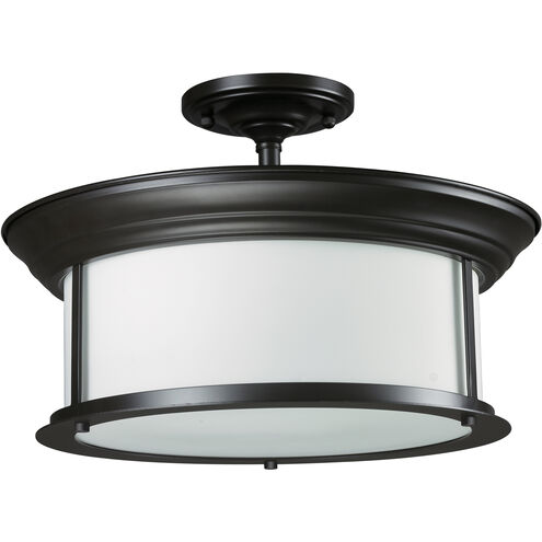 Sonna 3 Light 15.5 inch Bronze Semi Flush Mount Ceiling Light