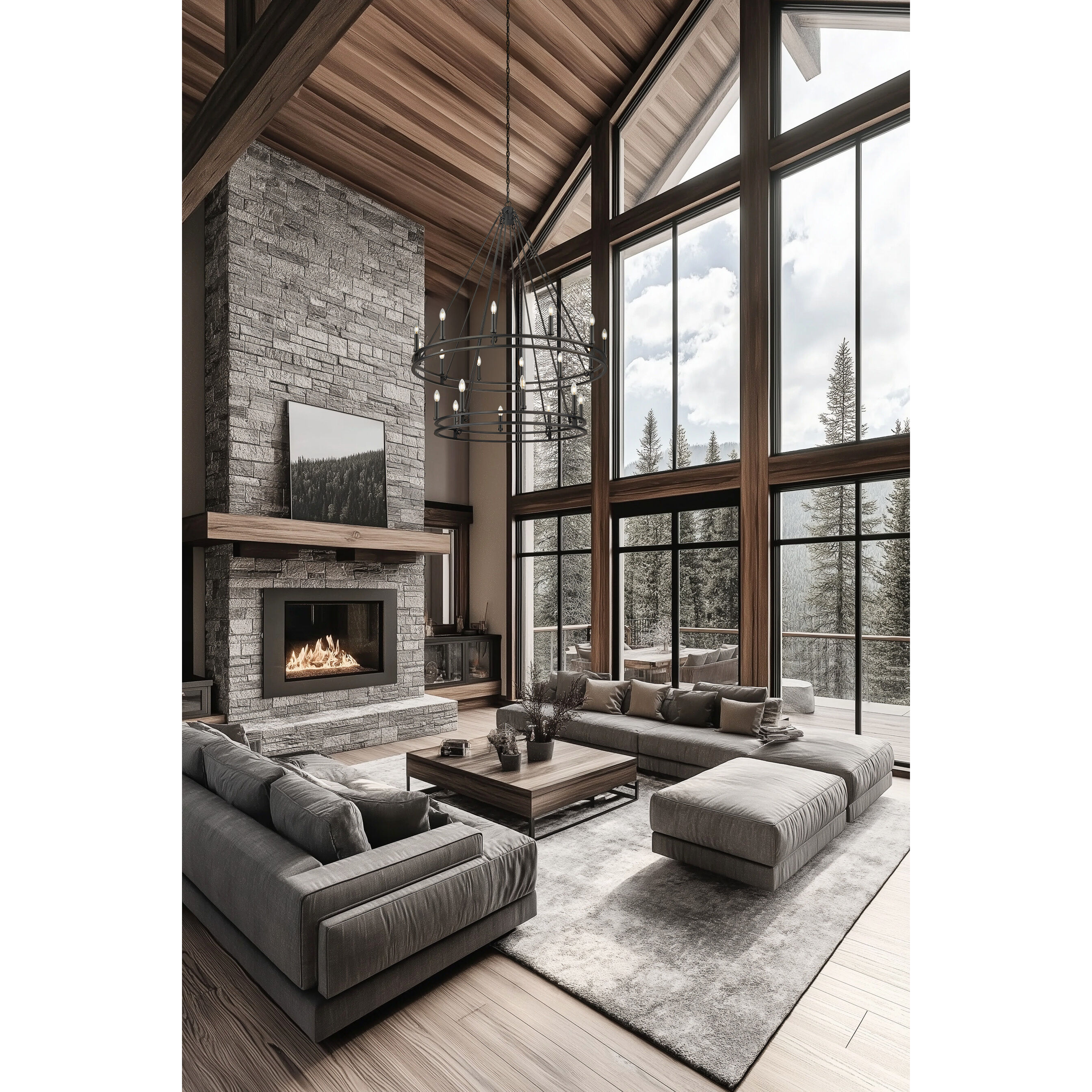 Dennison 20 Light 47.5 inch Matte Black Chandelier Ceiling Light