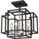 Titania 4 Light 14 inch Black and Brushed Nickel Semi Flush Mount Ceiling Light in 5.2