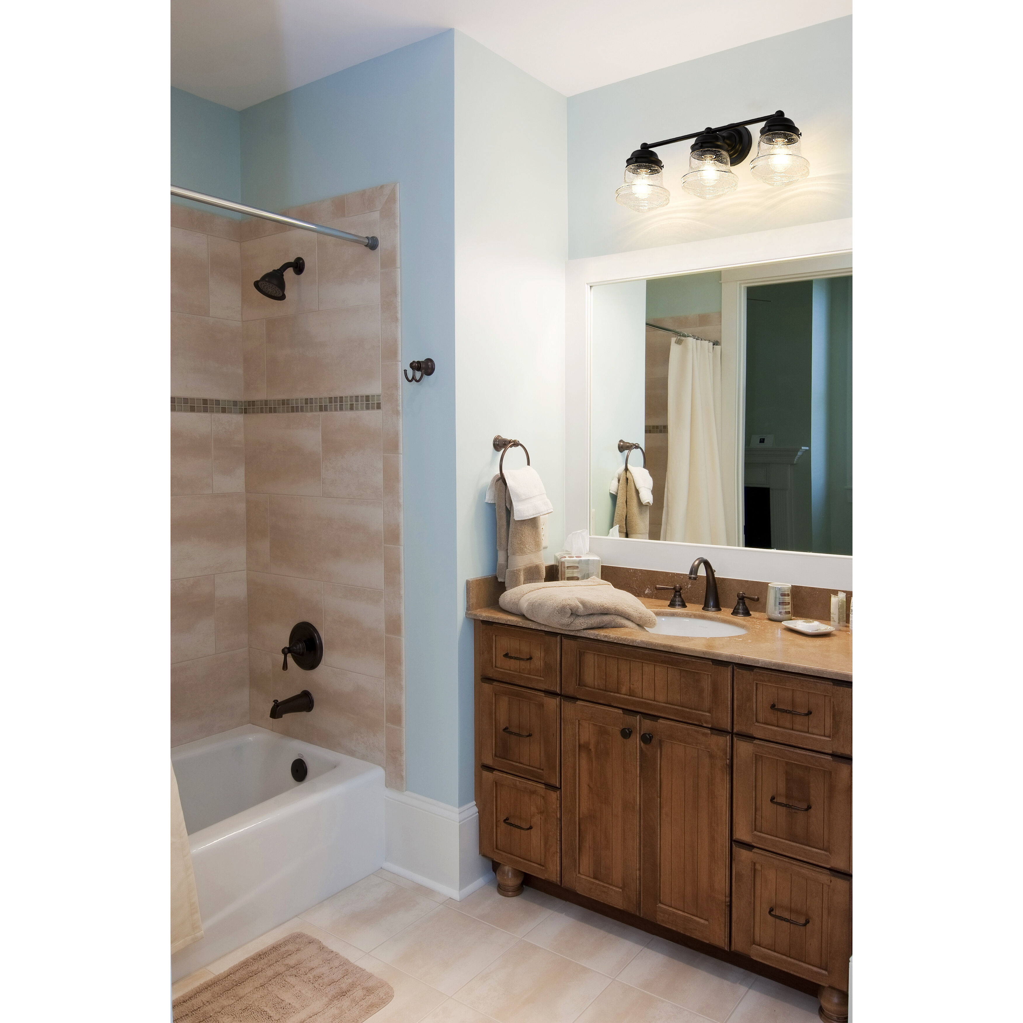 Vaughn 3 Light 22.5 inch Matte Black Vanity Wall Light