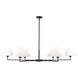Leila 6 Light 63 inch Matte Black Chandelier Ceiling Light