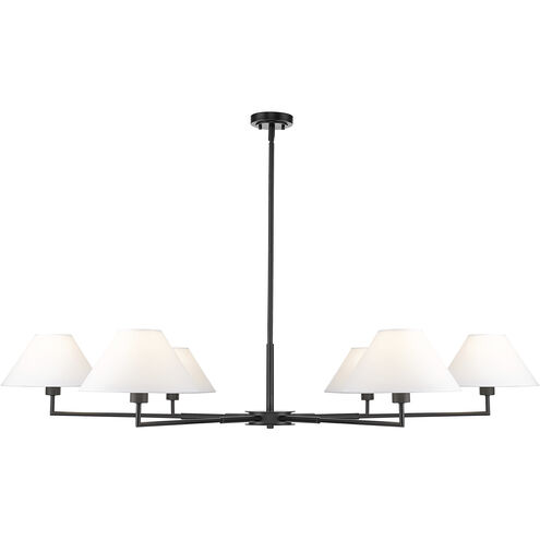 Leila 6 Light 63 inch Matte Black Chandelier Ceiling Light