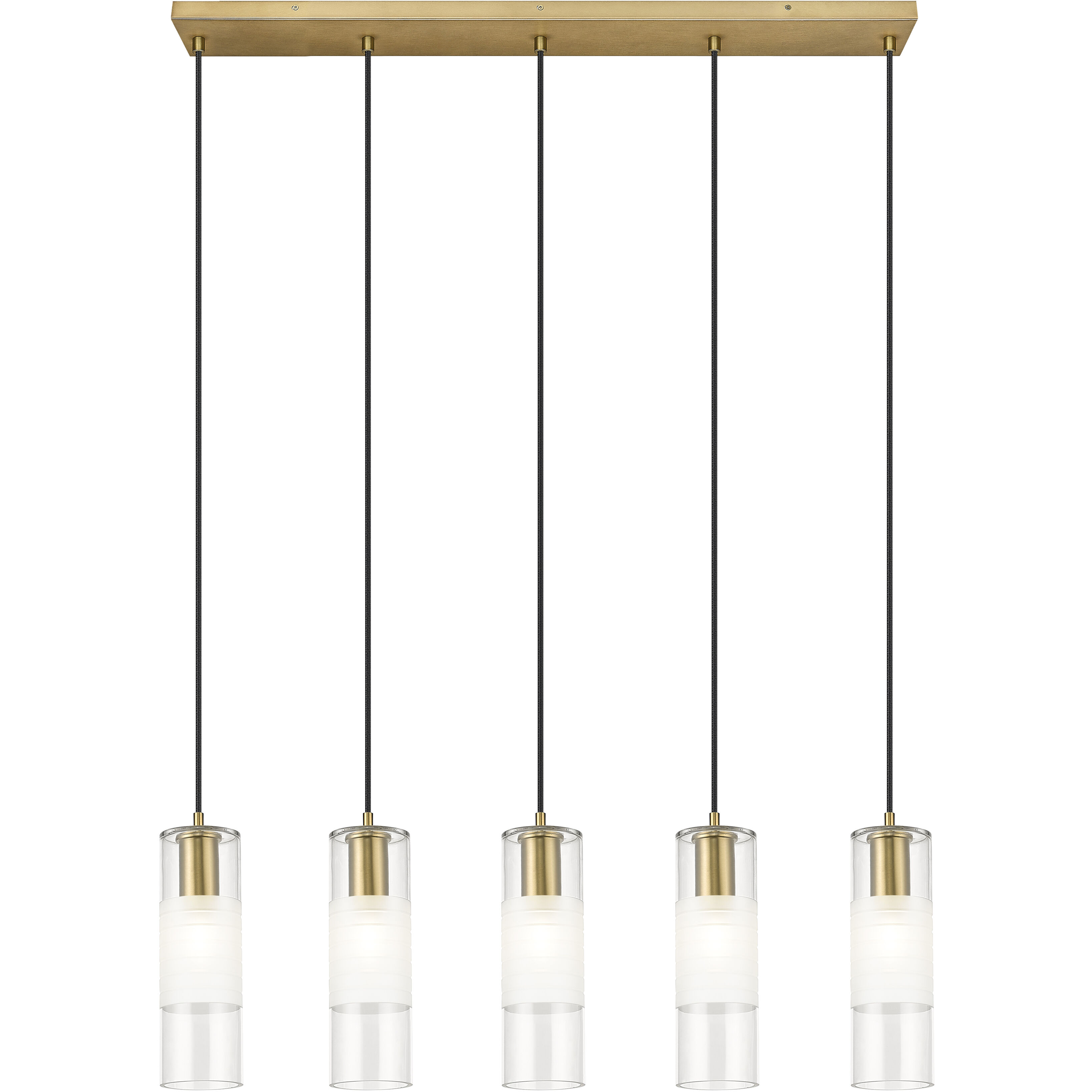 Alton 5 Light 42 inch Modern Gold Linear Chandelier Ceiling Light