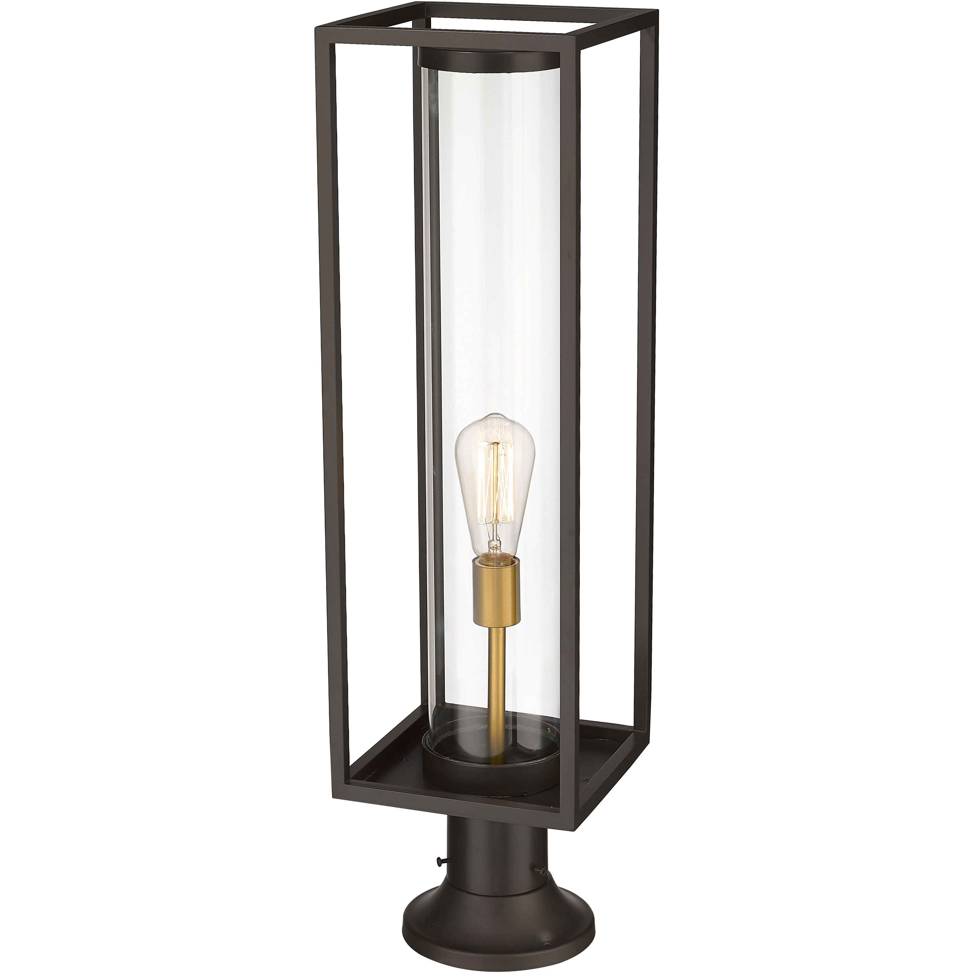 Dunbroch 1 Light 29.75 inch Deep Bronze and Outdoor Brass Outdoor Pier Mounted Fixture