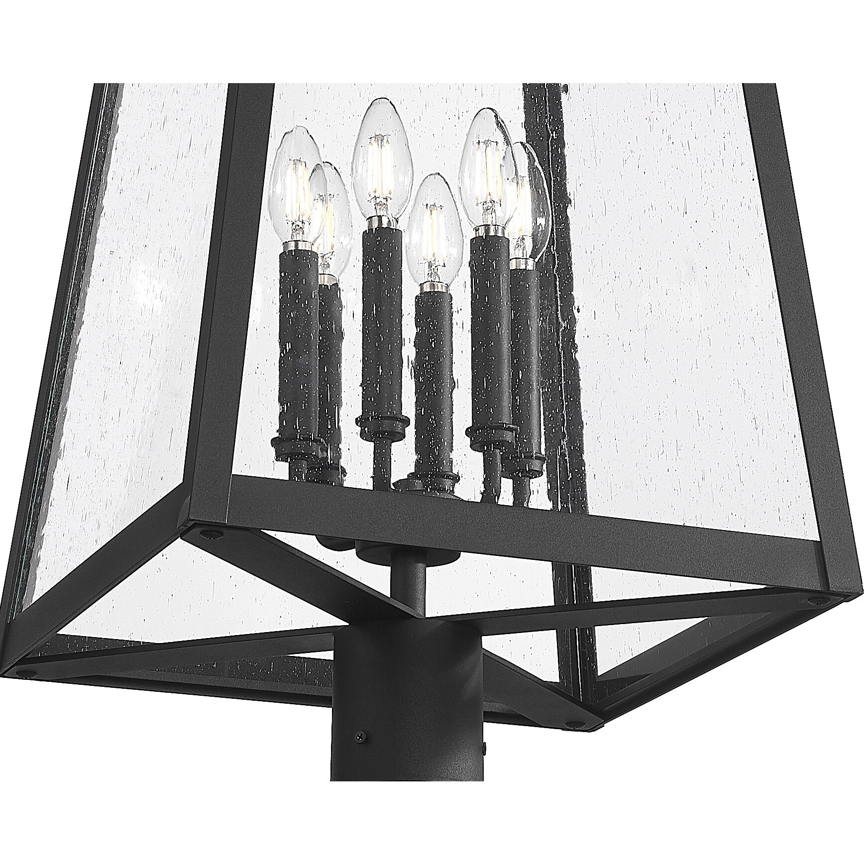 Rainer 6 Light 126 inch Black Outdoor Post Mounted Fixture in G9