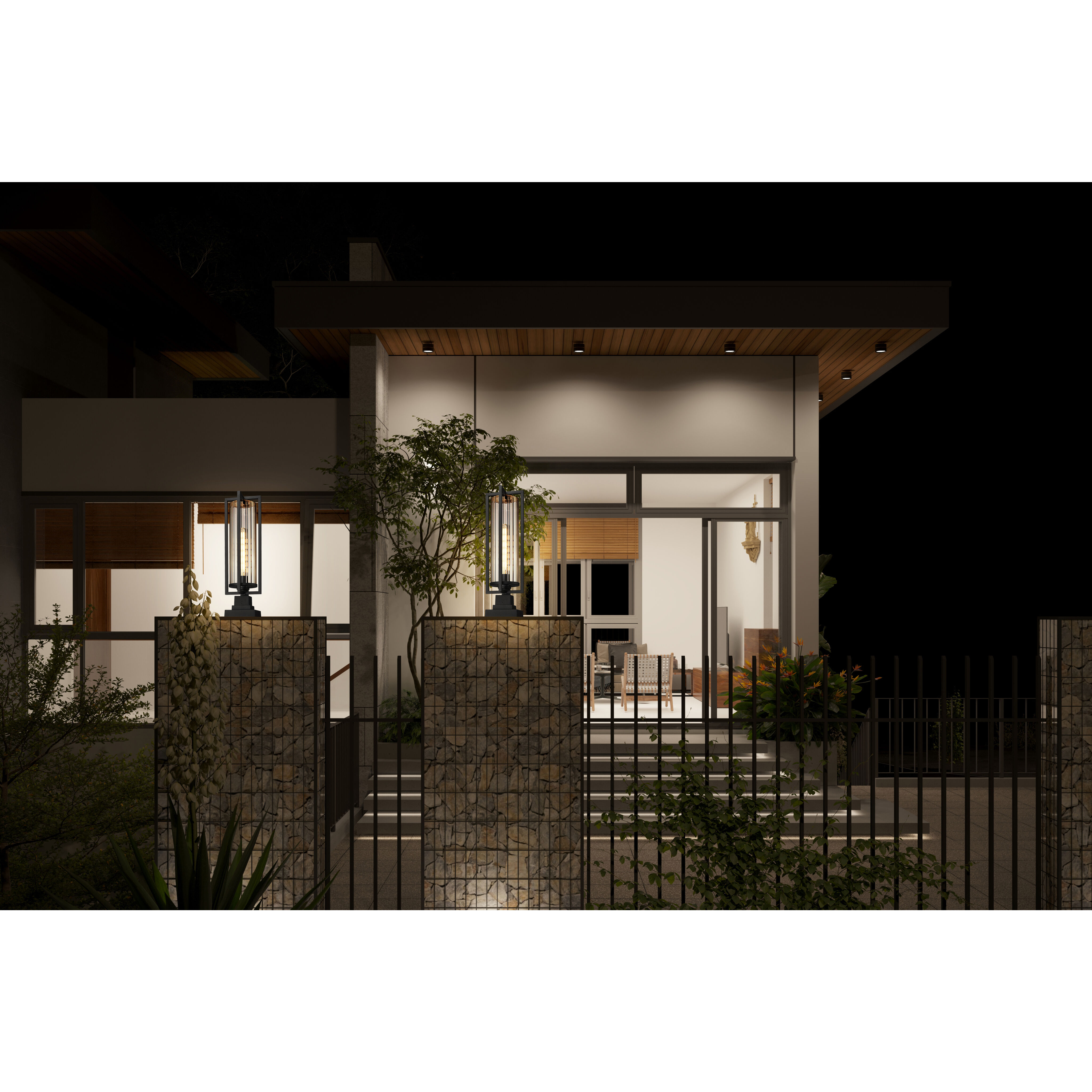 Aura 1 Light 15.25 inch Black Outdoor Pier Mounted Fixture in G9