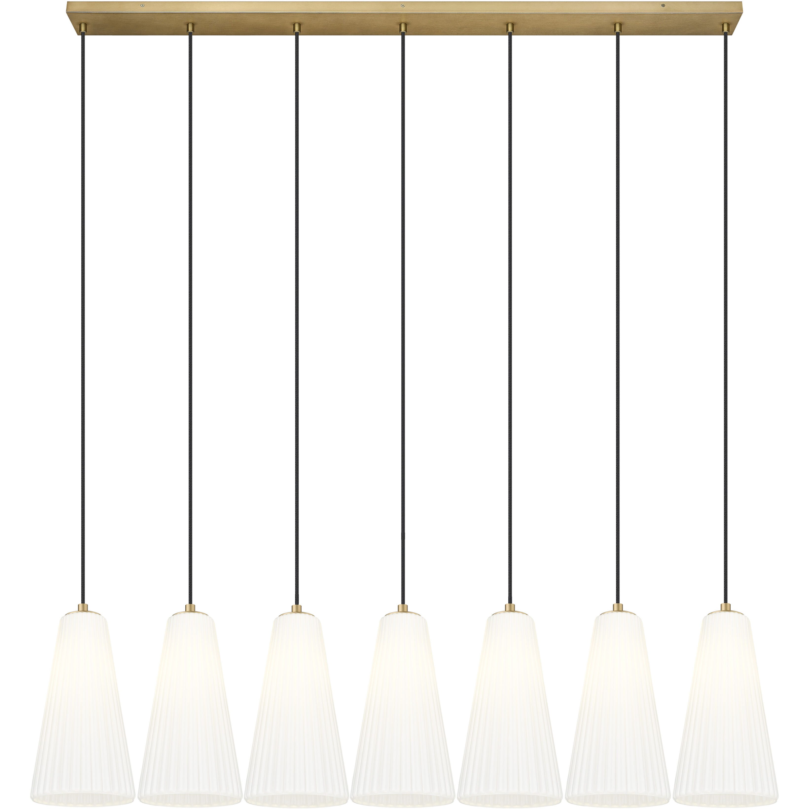 Farrell 7 Light 54 inch Modern Gold Linear Chandelier Ceiling Light