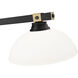 Bronte 3 Light 52.25 inch Matte Black and Rubbed Brass Billiard Light Ceiling Light in Matte Opal Glass