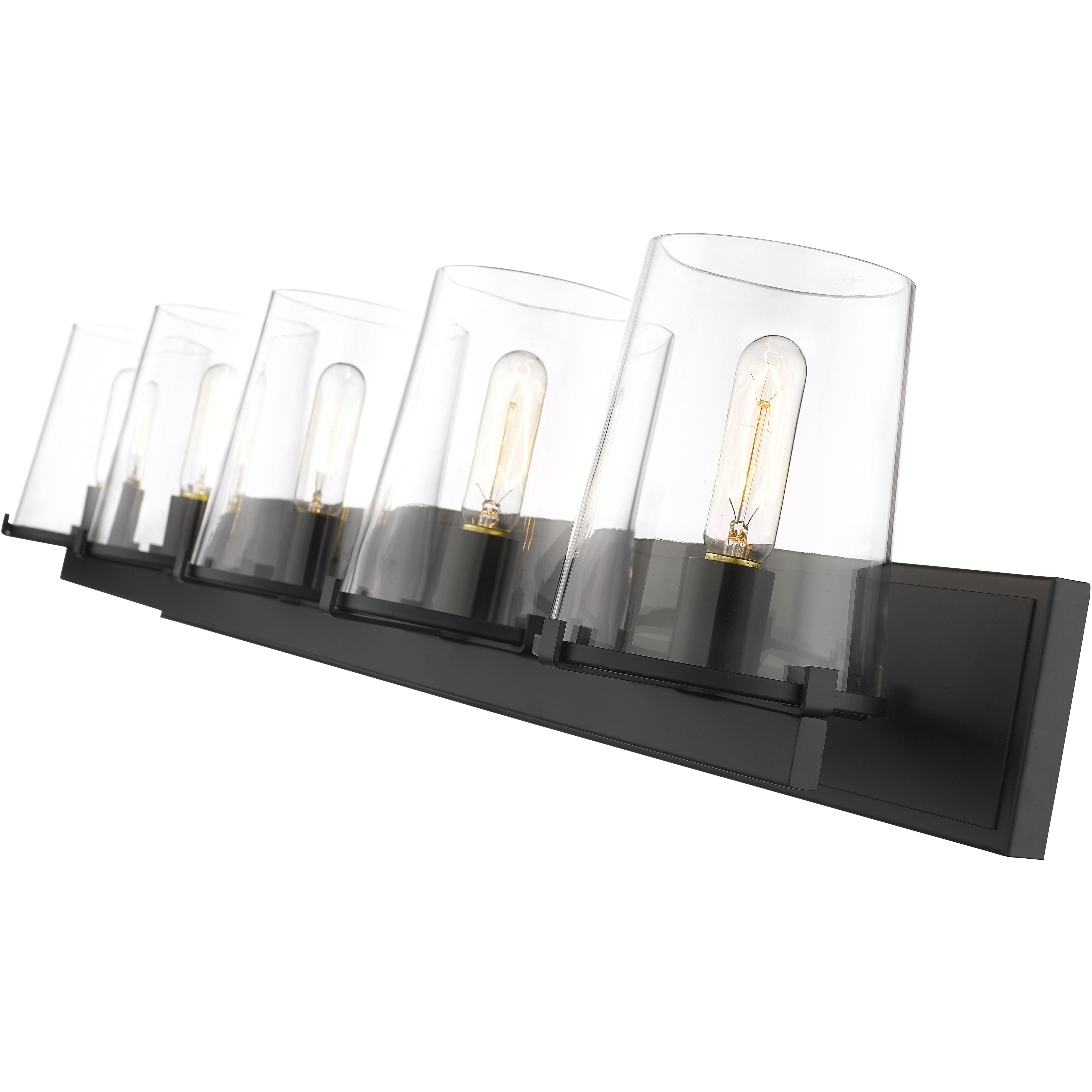 Callista 5 Light 47 inch Matte Black Vanity Wall Light