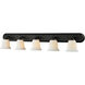 Lagoon 5 Light 48 inch Matte Black Vanity Wall Light