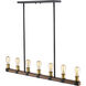 Kirkland 7 Light 44 inch Rustic Mahogany Linear Chandelier Ceiling Light