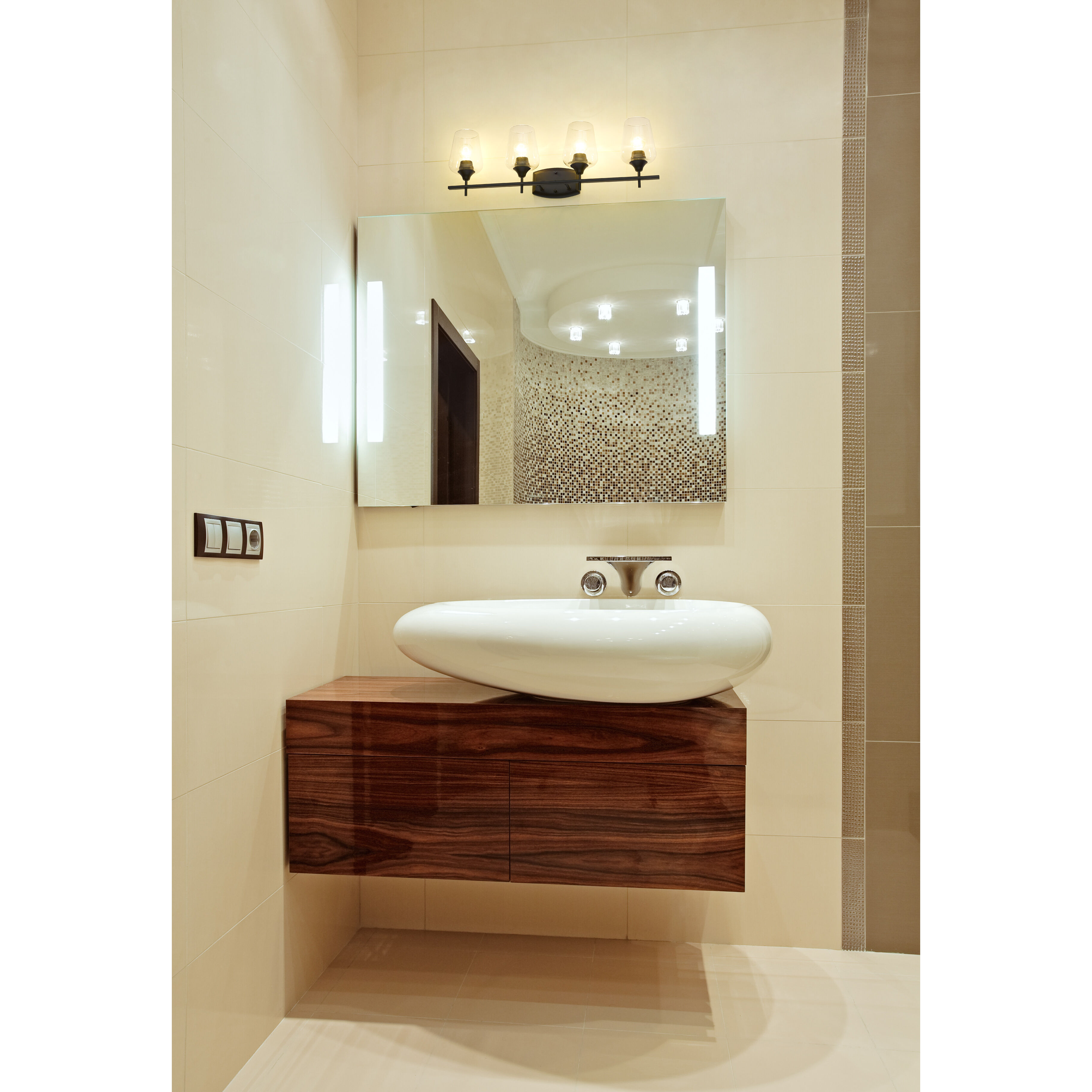 Joliet 4 Light 30 inch Matte Black Vanity Wall Light