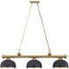 Cordon 3 Light 55.25 inch Heritage Brass Billiard Ceiling Light