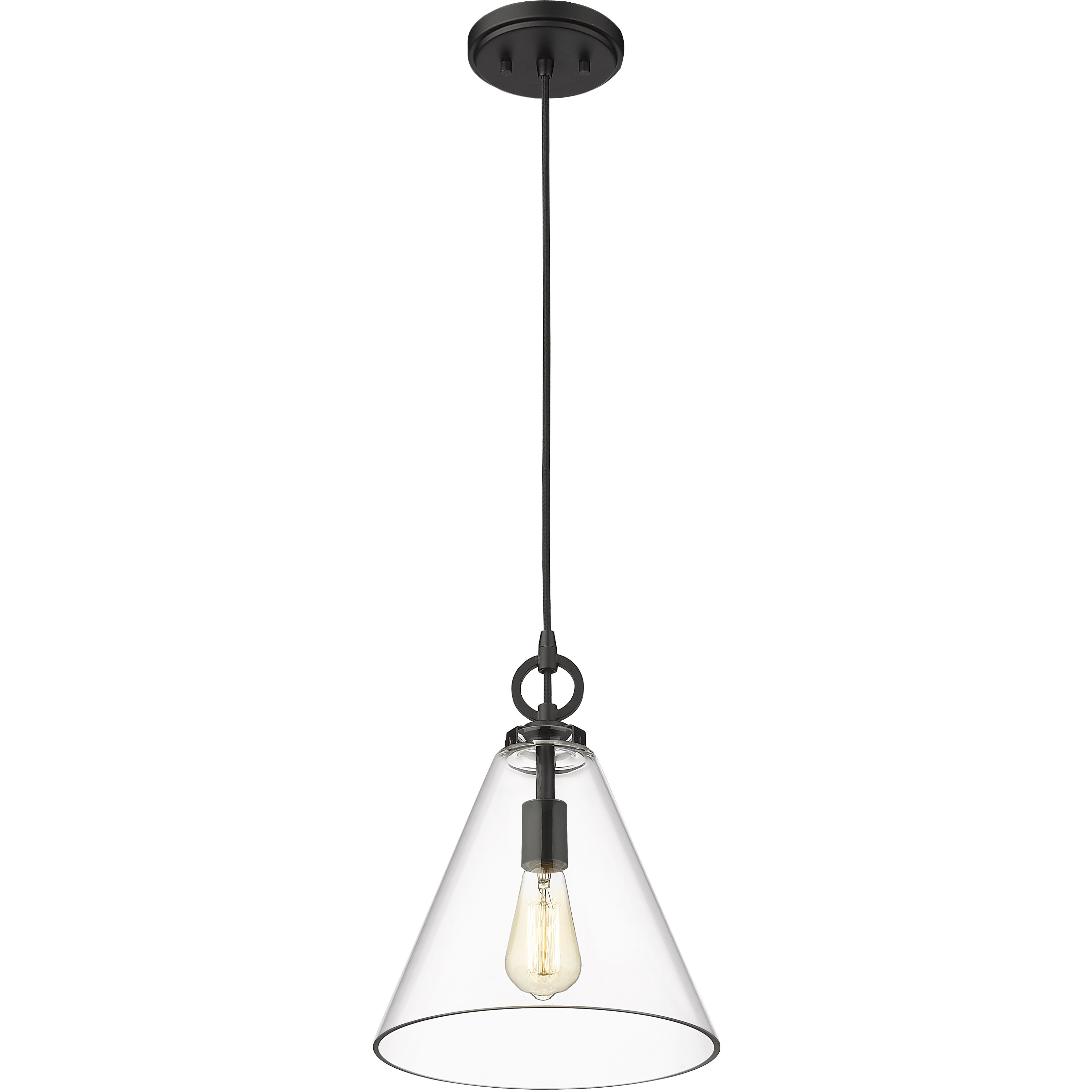Harper 1 Light 11.5 inch Matte Black Pendant Ceiling Light