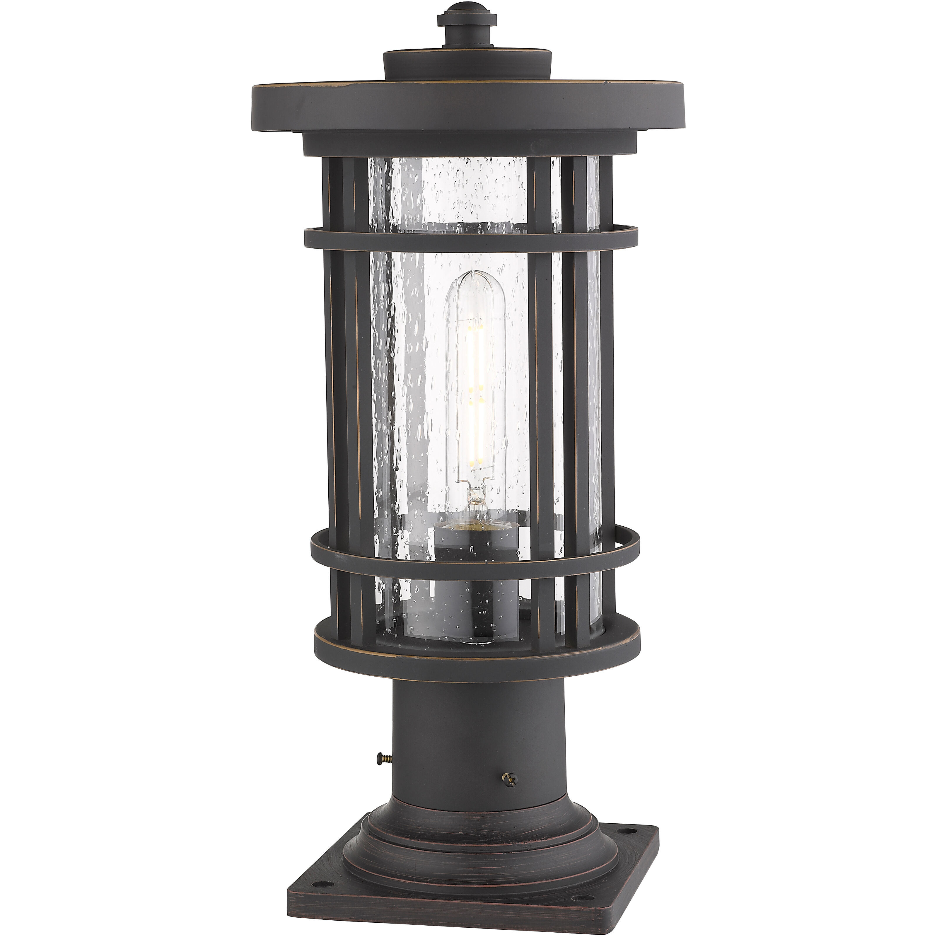 Jordan 1 Light 16.75 inch Oil Rubbed Bronze Outdoor Pier Mounted Fixture in 5.25