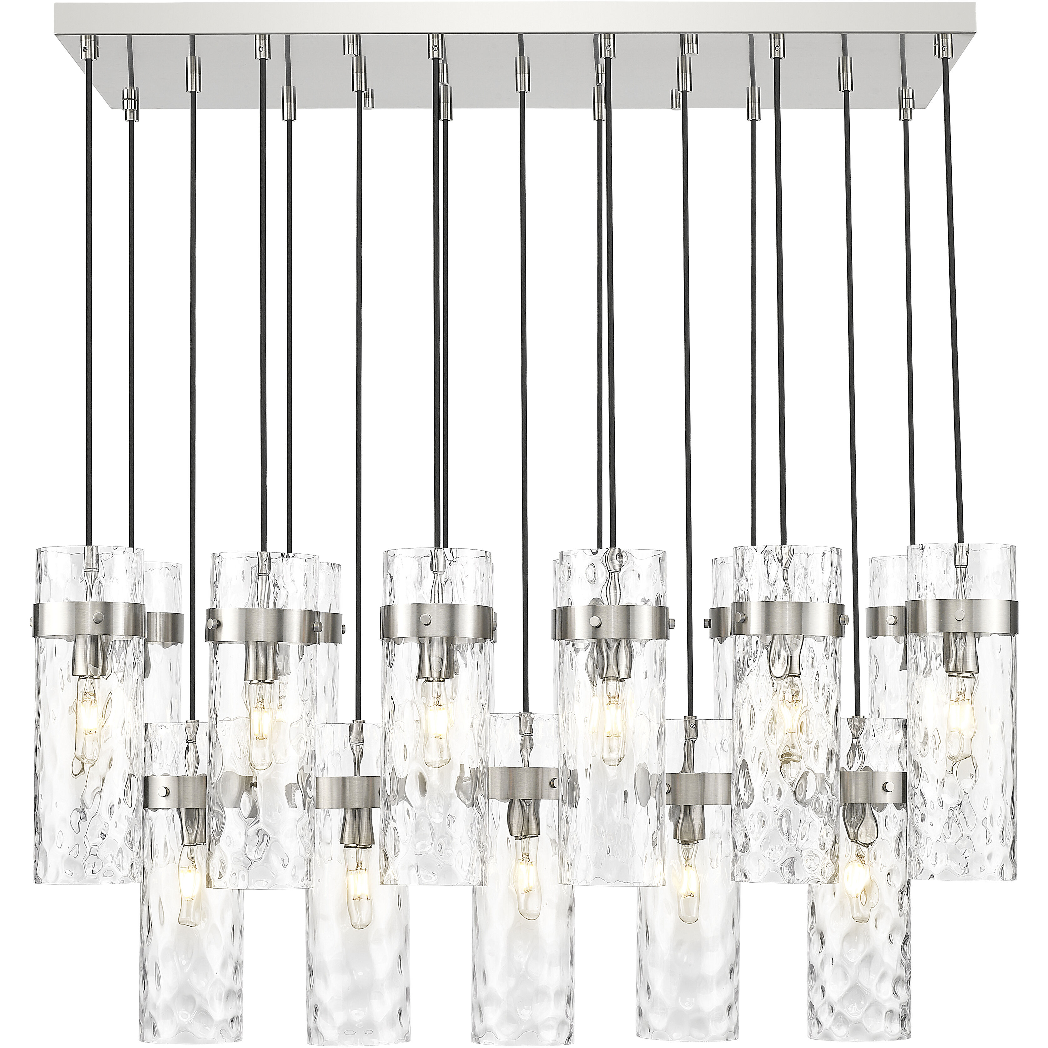Fontaine Linear Chandelier Ceiling Light in Brushed Nickel