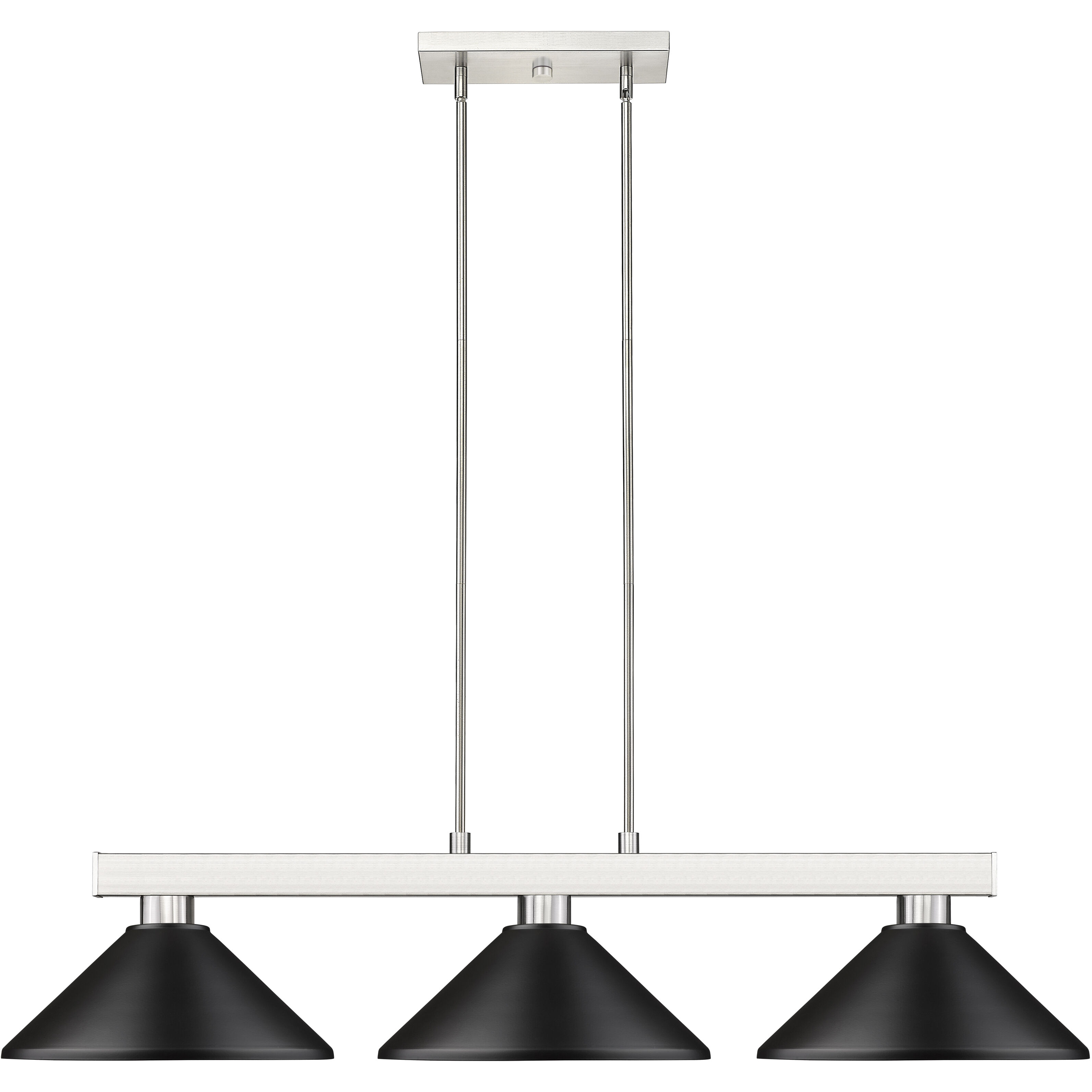 Cobalt 3 Light 46 inch Brushed Nickel Billiard Ceiling Light in Matte Black