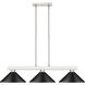 Cobalt 3 Light 46 inch Brushed Nickel Billiard Ceiling Light in Matte Black