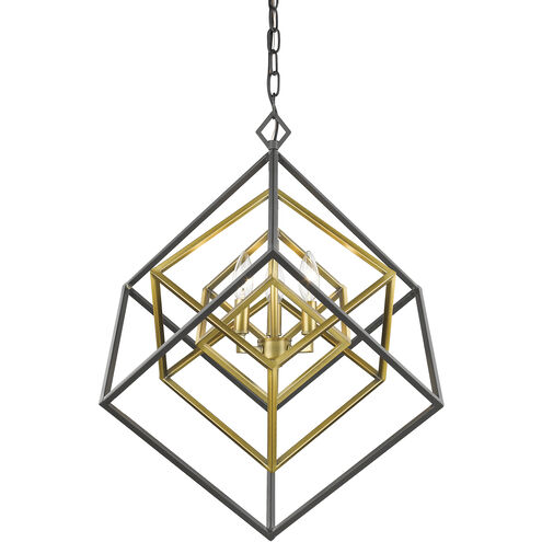Euclid 3 Light 23 inch Olde Brass and Bronze Chandelier Ceiling Light