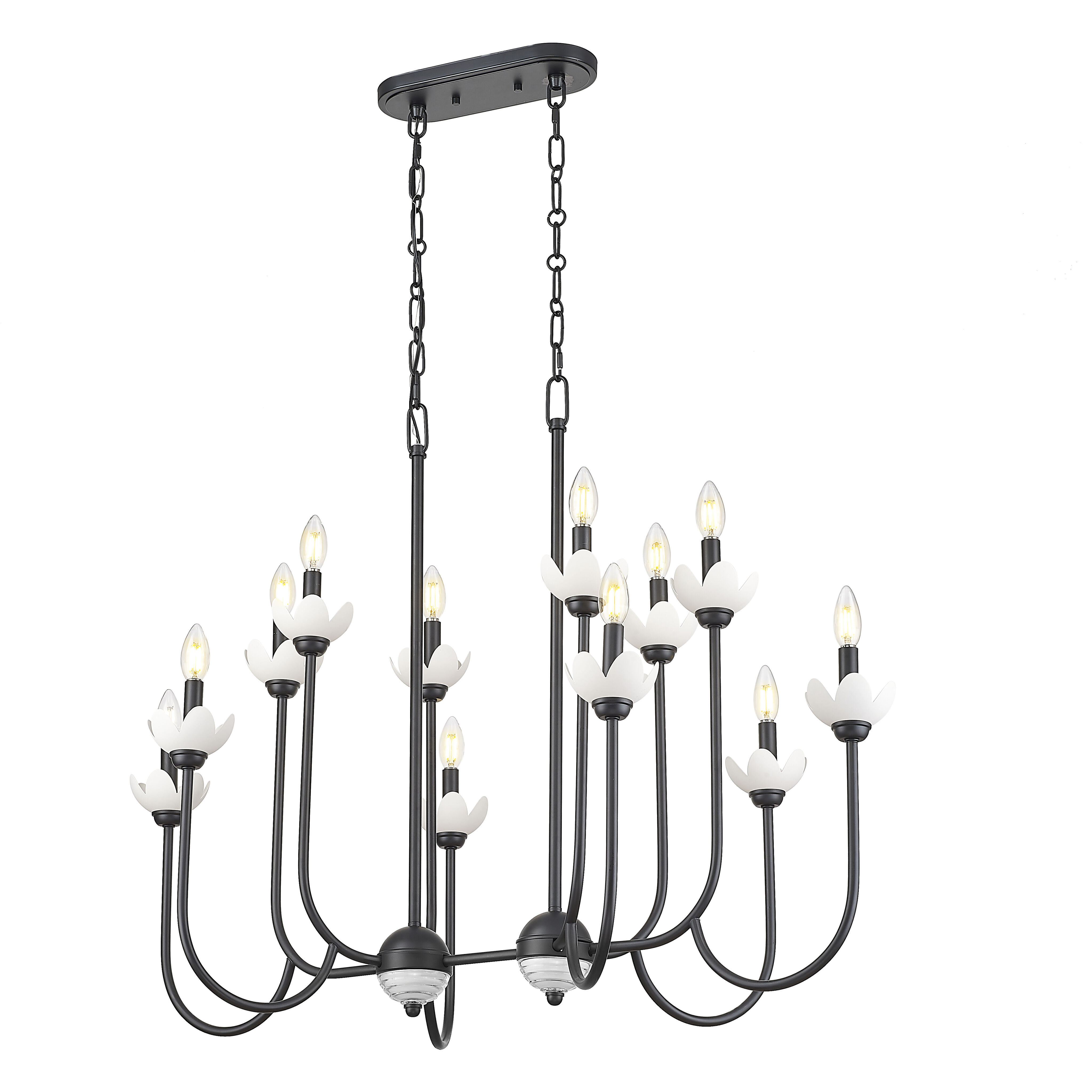 Allistair Linear Chandelier Ceiling Light in Matte Black