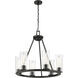 Titus 6 Light 26 inch Matte Black Chandelier Ceiling Light