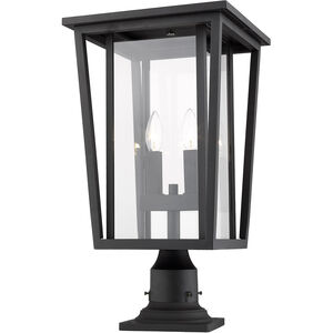 Seoul 2 Light 22 inch Black Outdoor Pier Mounted Fixture in 13.25