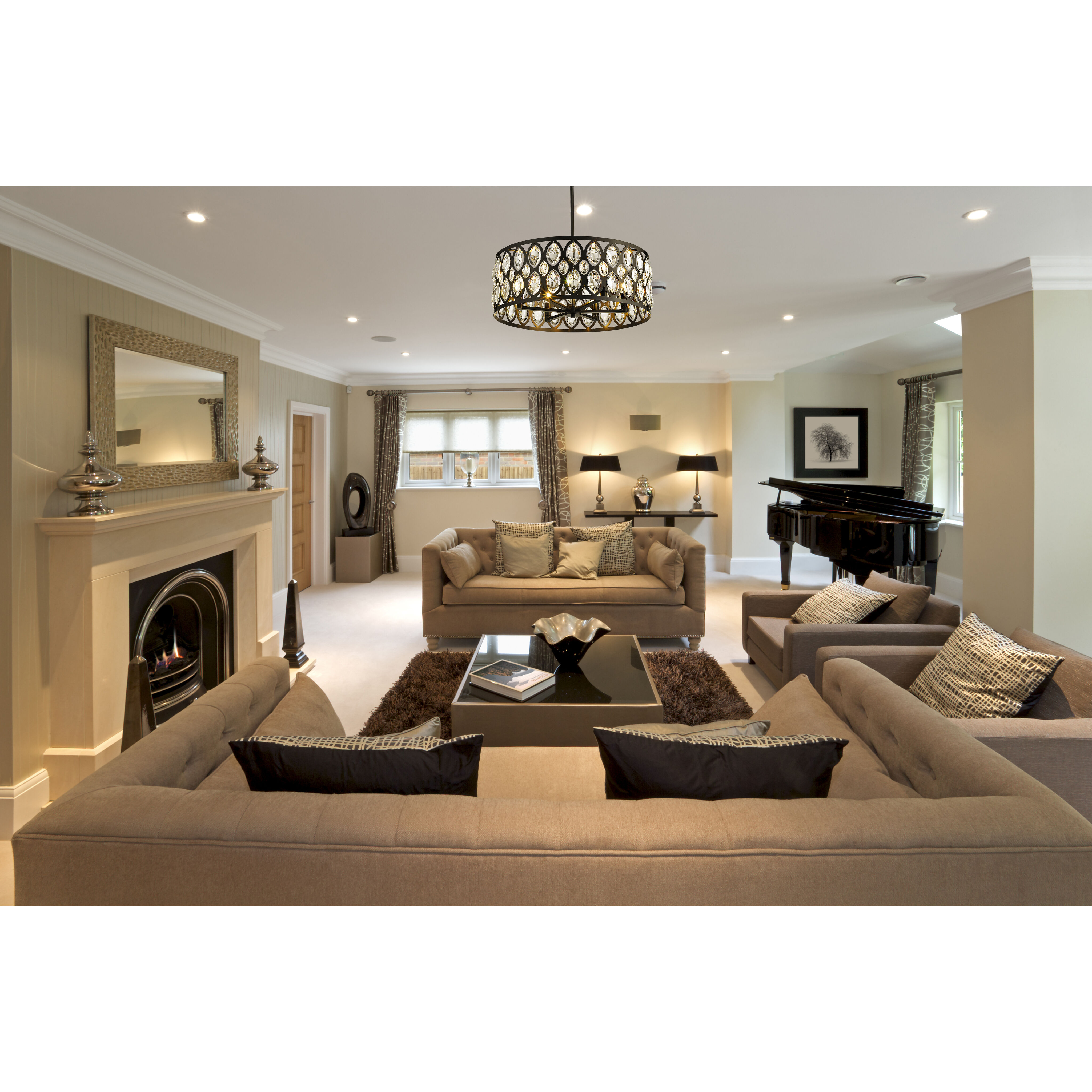 Dealey 6 Light 23.5 inch Matte Black Chandelier Ceiling Light