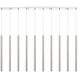 Forest LED 56.5 inch Chrome Linear Chandelier Ceiling Light in Brushed Nickel Steel, 10, 37