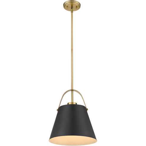 Z-Studio 1 Light 13 inch Matte Black/Heritage Brass Pendant Ceiling Light