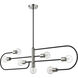 Neutra 7 Light 56 inch Matte Black and Polished Nickel Linear Chandelier Ceiling Light