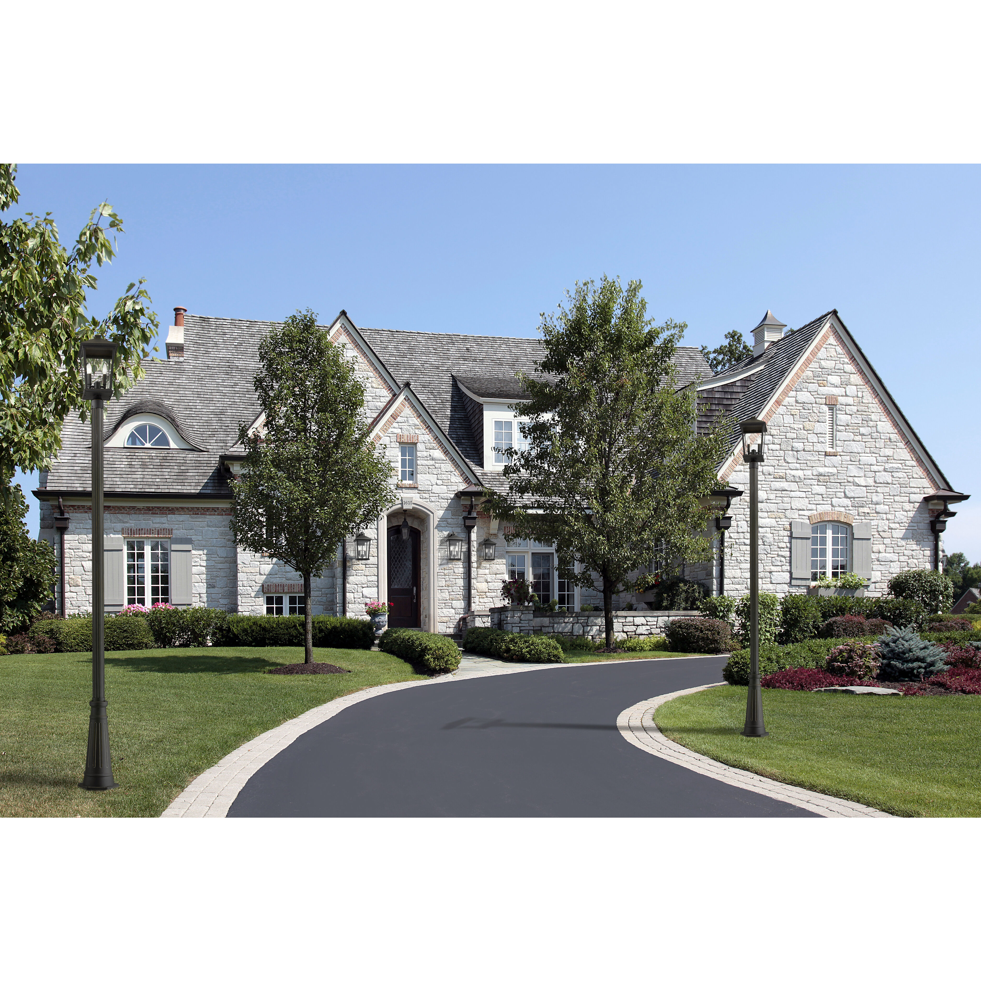 Beacon 2 Light 103.25 inch Black Outdoor Post Mounted Fixture in 14