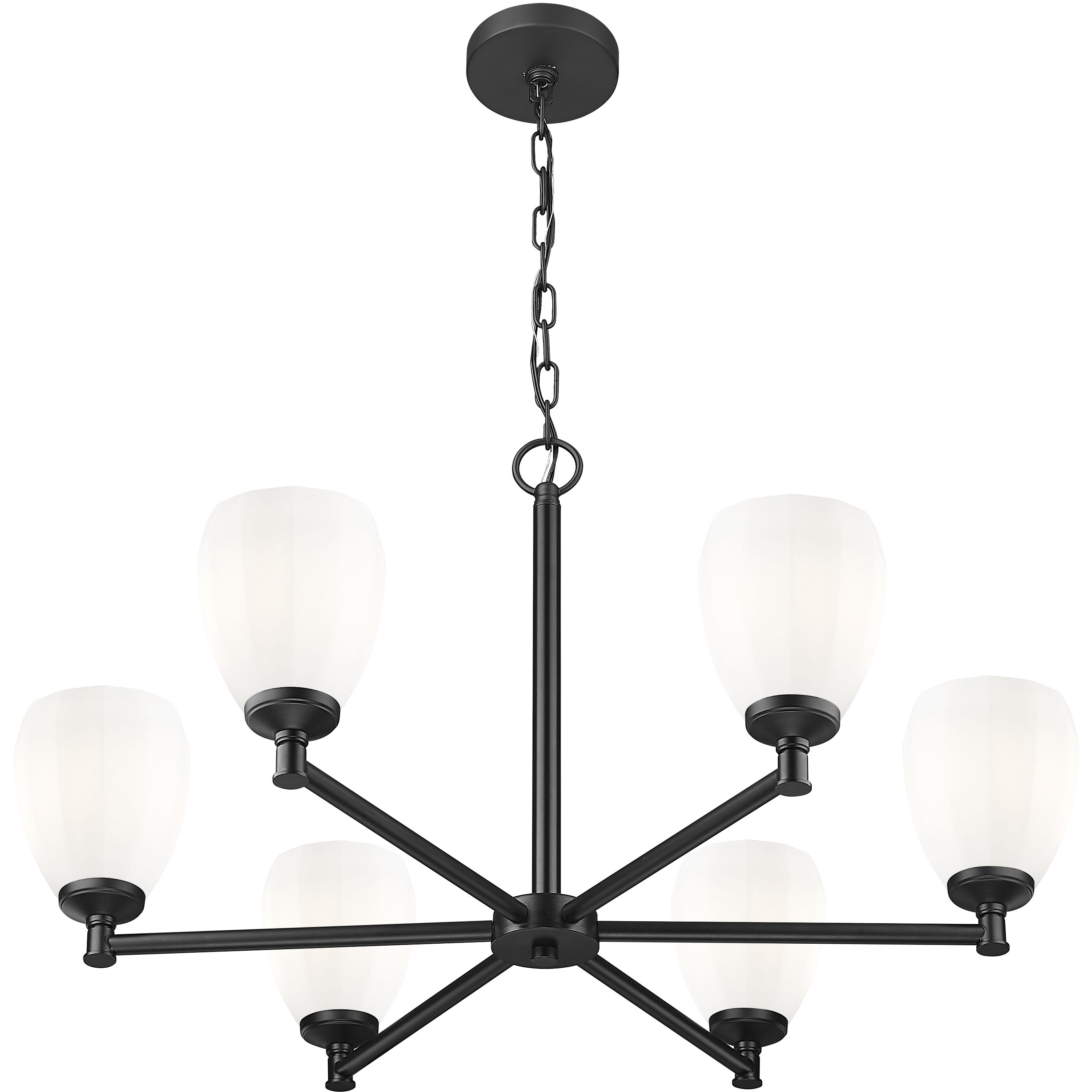 Oren 6 Light 32 inch Matte Black Chandelier Ceiling Light