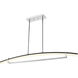 Arc LED 56.25 inch Chrome Linear Chandelier Ceiling Light