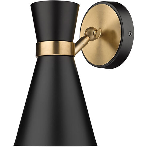 Soriano 1 Light 6 inch Matte Black/Heritage Brass Wall Sconce Wall Light