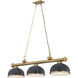 Cordon 3 Light 55.25 inch Heritage Brass Billiard Ceiling Light