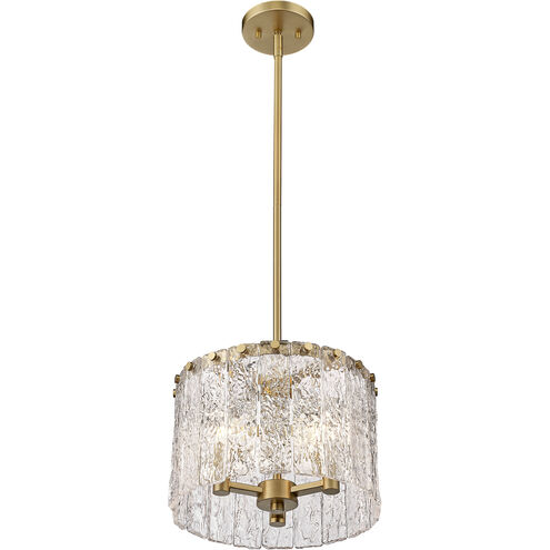 Glacier 3 Light 12.5 inch Modern Gold Pendant Ceiling Light