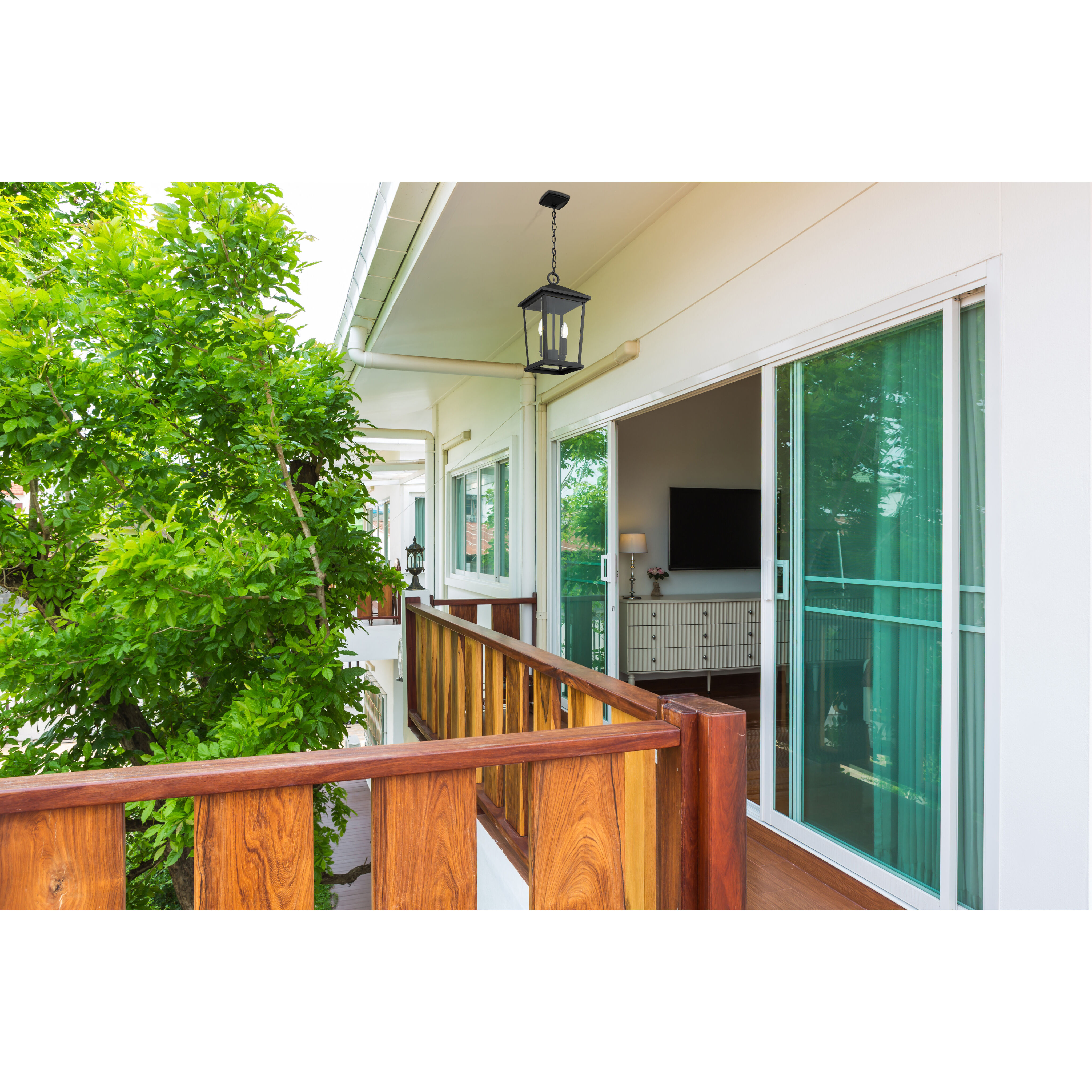 Beacon 2 Light 9.5 inch Black Outdoor Chain Mount Ceiling Fixture