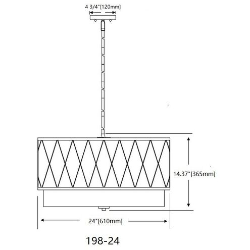 Dalton 4 Light 24 inch Matte Black Pendant Ceiling Light