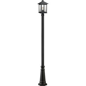 Portland 1 Light 112.25 inch Black Outdoor Post Mounted Fixture in Clear Beveled Glass, 12.06
