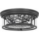 Clarion 3 Light 16 inch Matte Black Flush Mount Ceiling Light