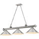 Cordon 3 Light 57.25 inch Brushed Nickel Billiard Ceiling Light in Brushed Nickel Steel