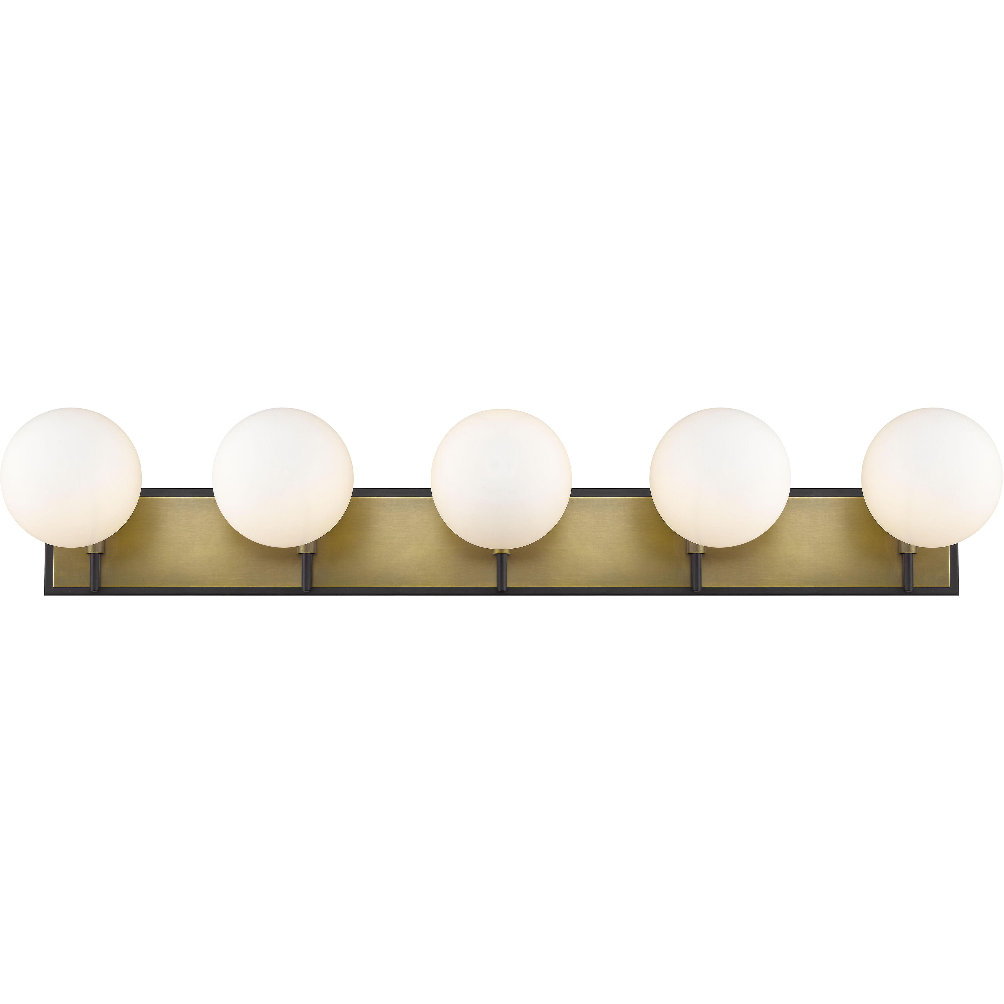 Parsons 5 Light 42.25 inch Matte Black and Olde Brass Vanity Wall Light