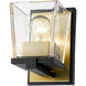 Bleeker Street 1 Light 5 inch Matte Black and Olde Brass Wall Sconce Wall Light