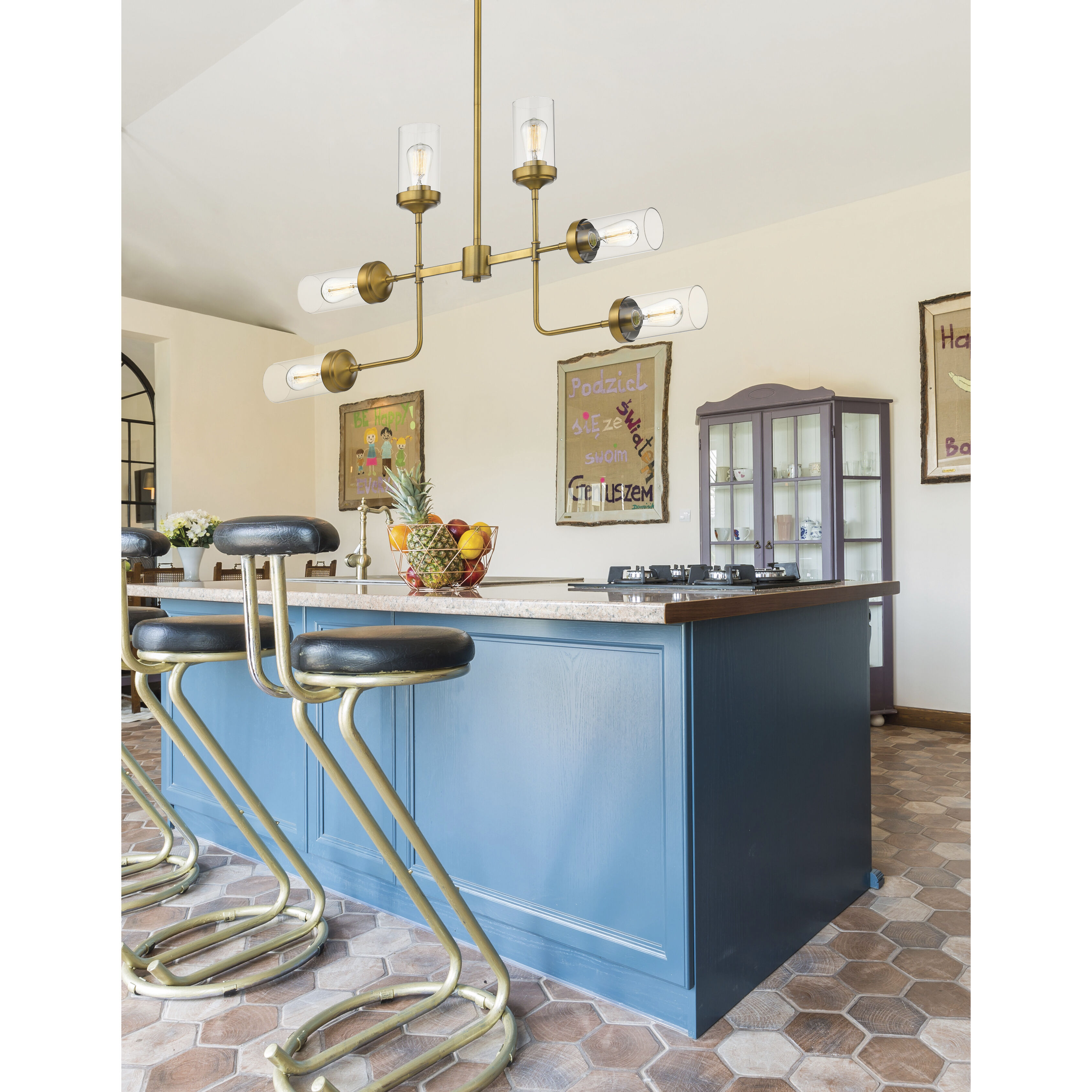 Calliope 6 Light 41.5 inch Foundry Brass Chandelier Ceiling Light