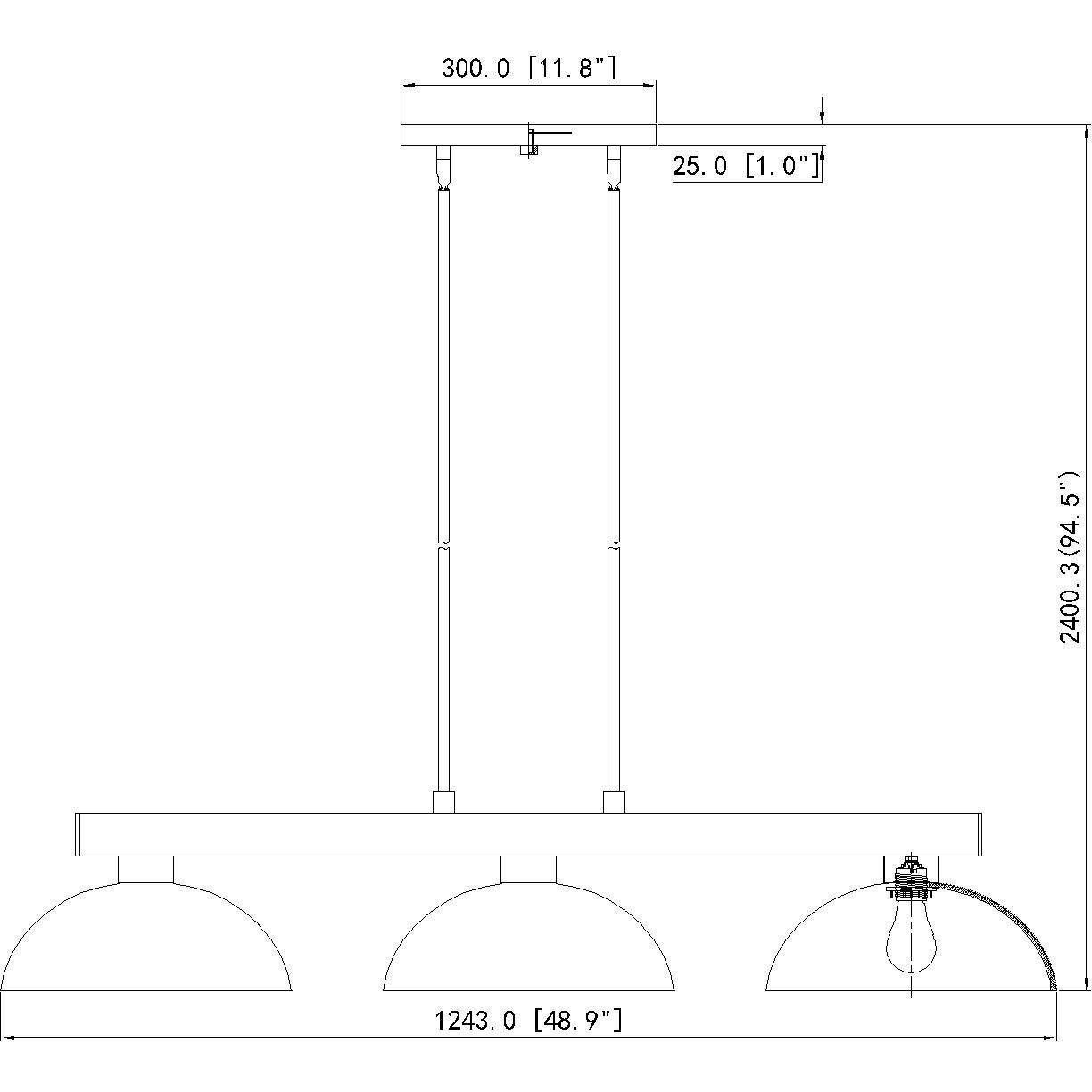 Cobalt 3 Light 49 inch Modern Gold Billiard Light Ceiling Light in White Linen Glass